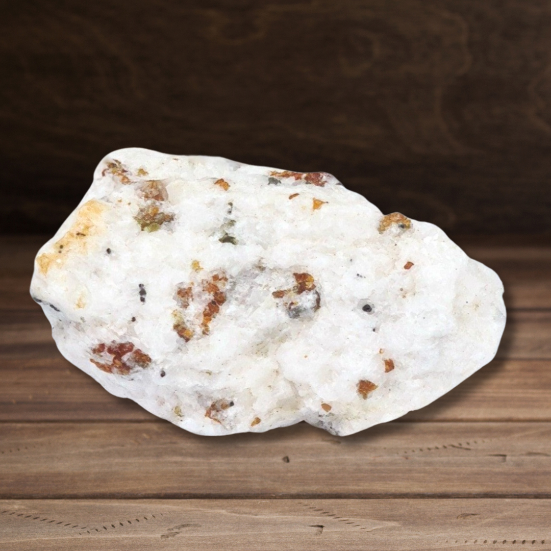 Spinelle noir et Clinohumite sur Calcite brute 34g (MB378-2)