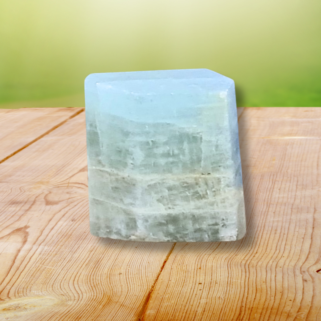 Aigue Marine polie suivant sa forme naturelle (LAP10)
