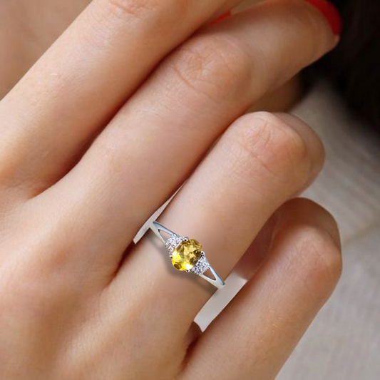 Bague réglable en Citrine et Argent (BAG79) - ENAE Minéraux
