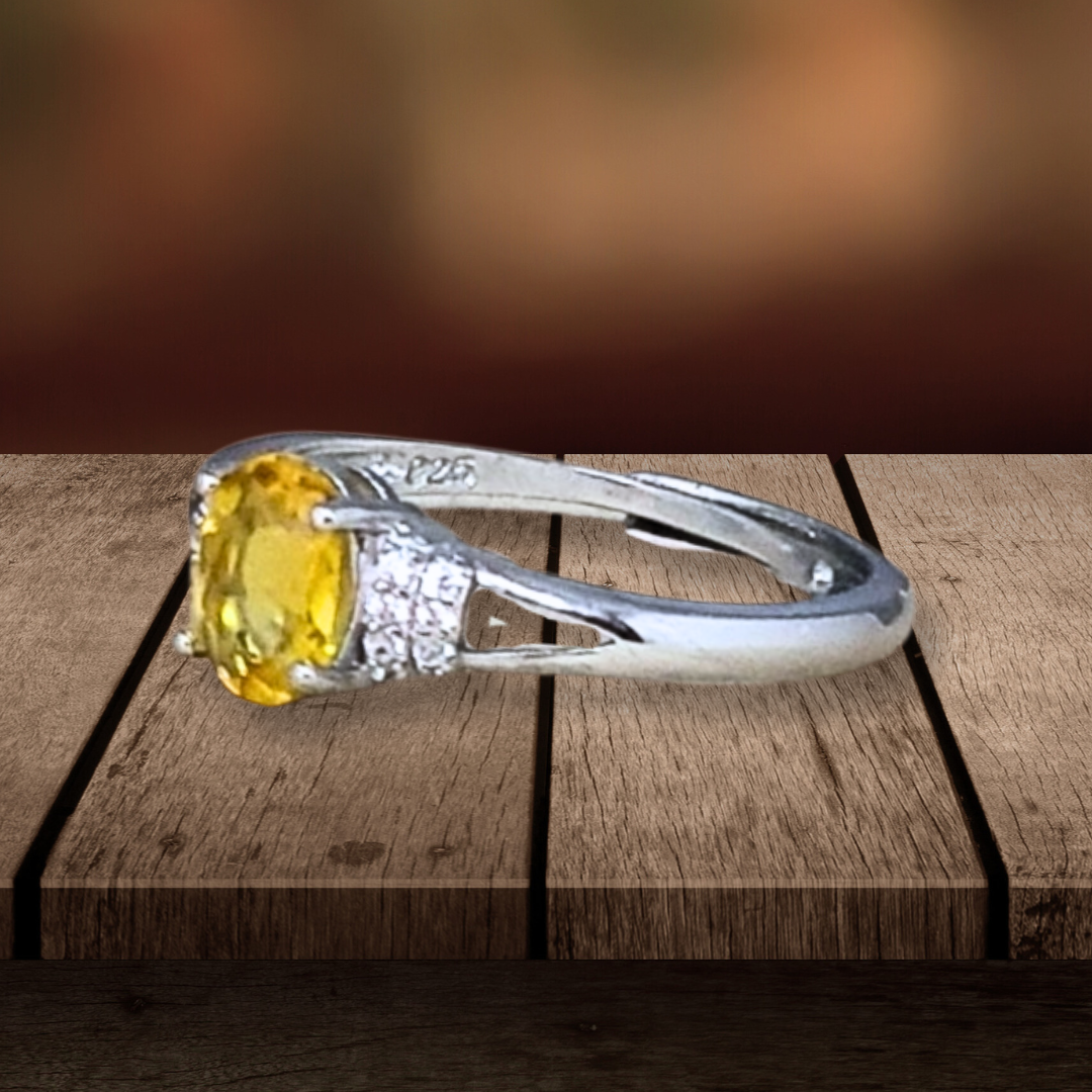 Bague réglable en Citrine et Argent (BAG79) - ENAE Minéraux