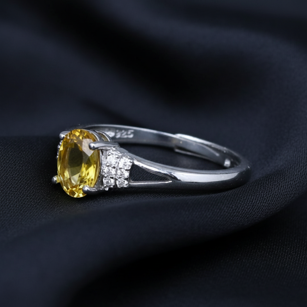 Bague réglable en Citrine et Argent (BAG79) - ENAE Minéraux