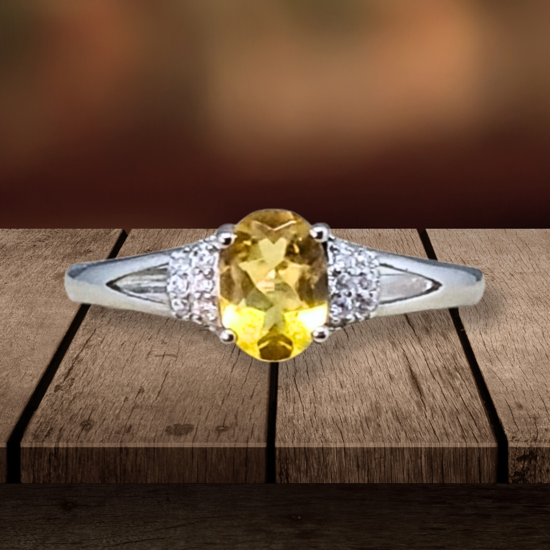 Bague réglable en Citrine et Argent (BAG79) - ENAE Minéraux