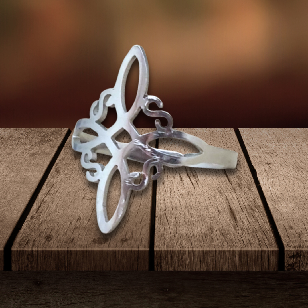 Bague réglable Nœud de sorcière en acier inoxydable