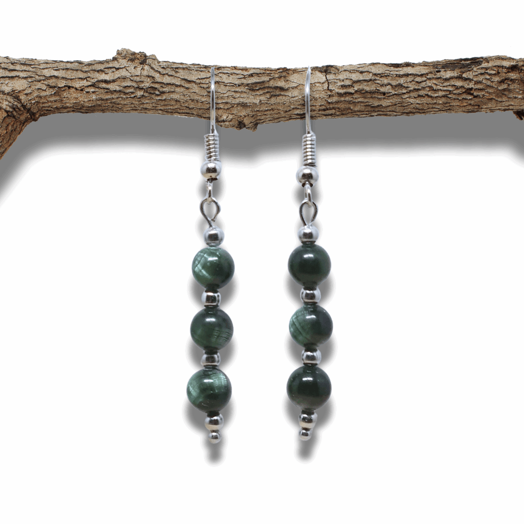 Boucles d'oreilles en Séraphinite (BO232)