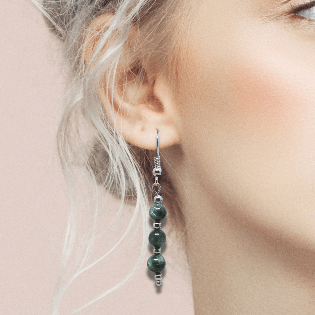 Boucles d'oreilles en Séraphinite (BO232)