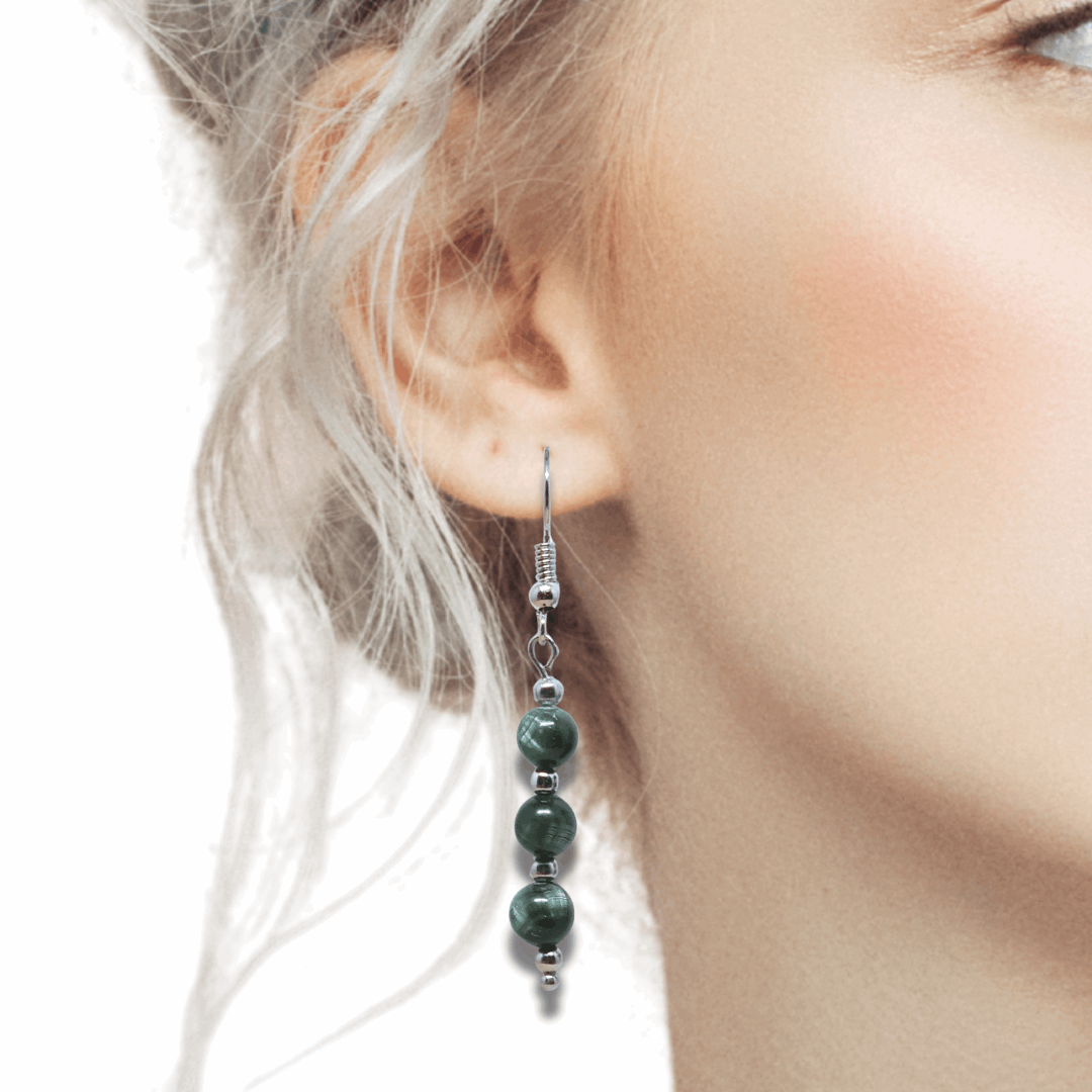 Boucles d'oreilles en Séraphinite (BO232)