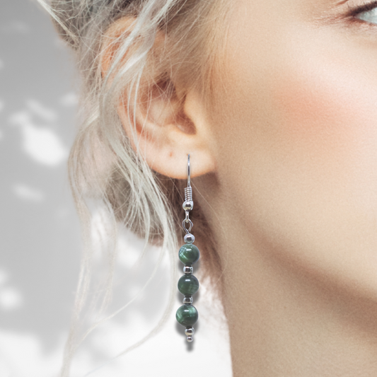 Boucles d'oreilles en Séraphinite (BO232) - ENAE Minéraux