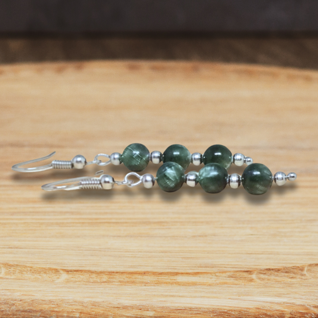 Boucles d'oreilles en Séraphinite (BO232) - ENAE Minéraux