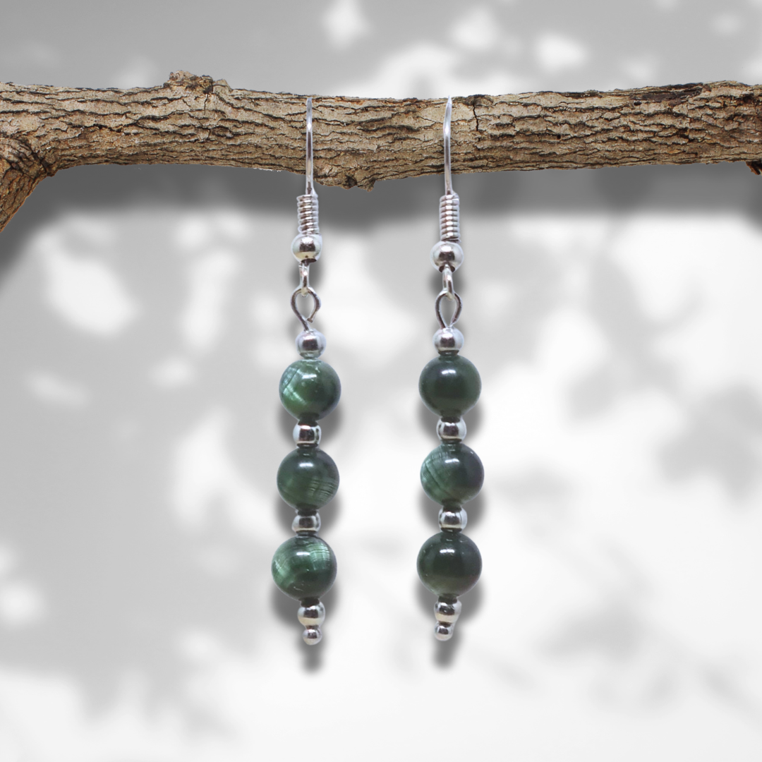 Boucles d'oreilles en Séraphinite (BO232) - ENAE Minéraux