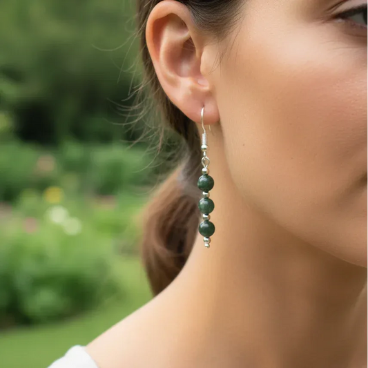 Boucles d'oreilles en Séraphinite (BO232)