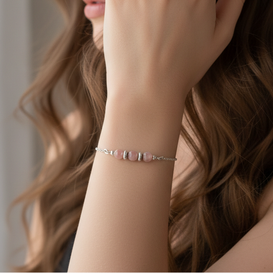 Bracelet en Spinelle rose