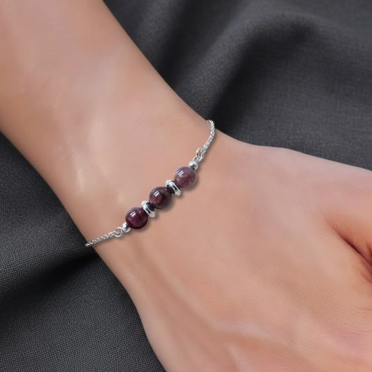 Bracelet en Spinelle rouge - ENAE Minéraux