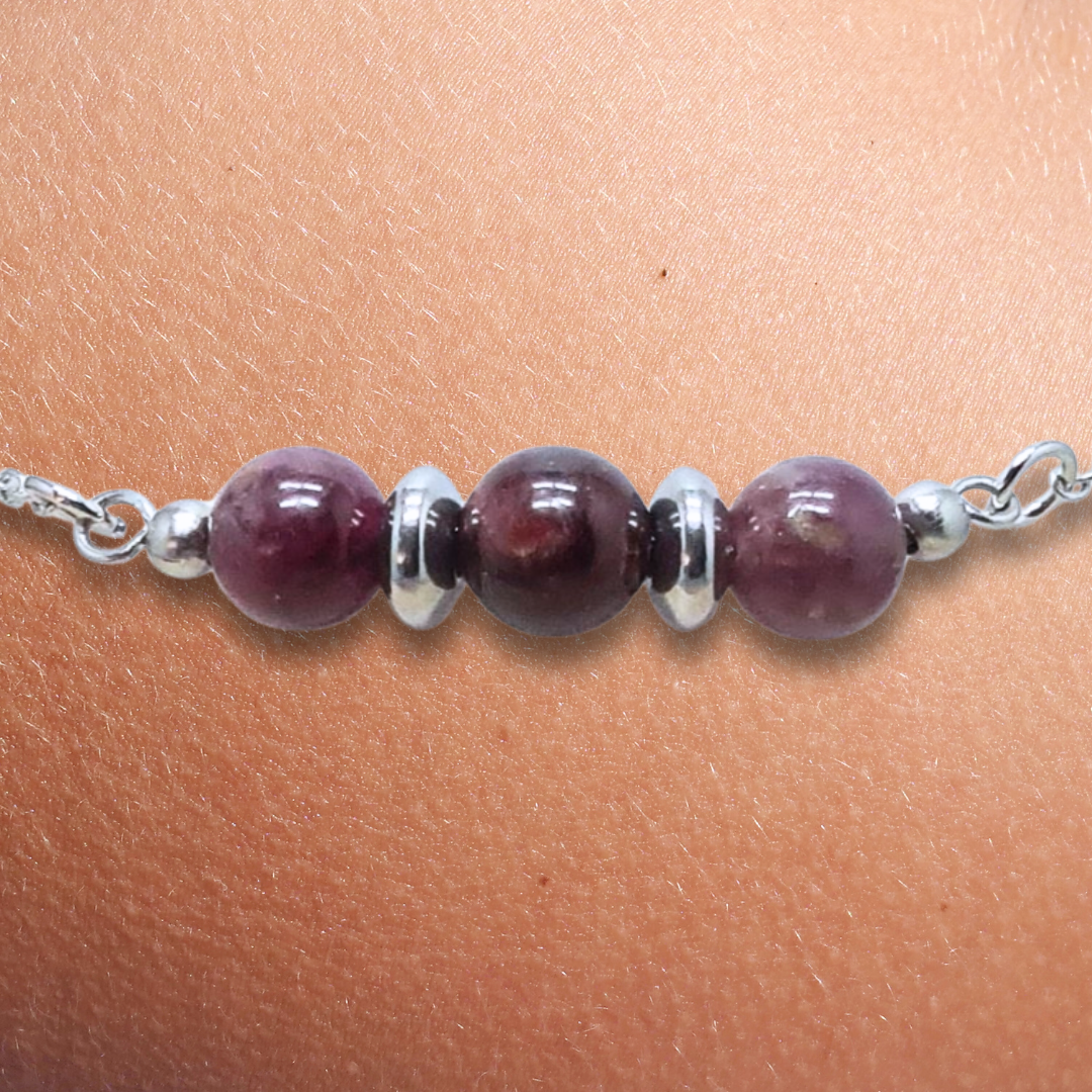 Bracelet en Spinelle rouge - ENAE Minéraux