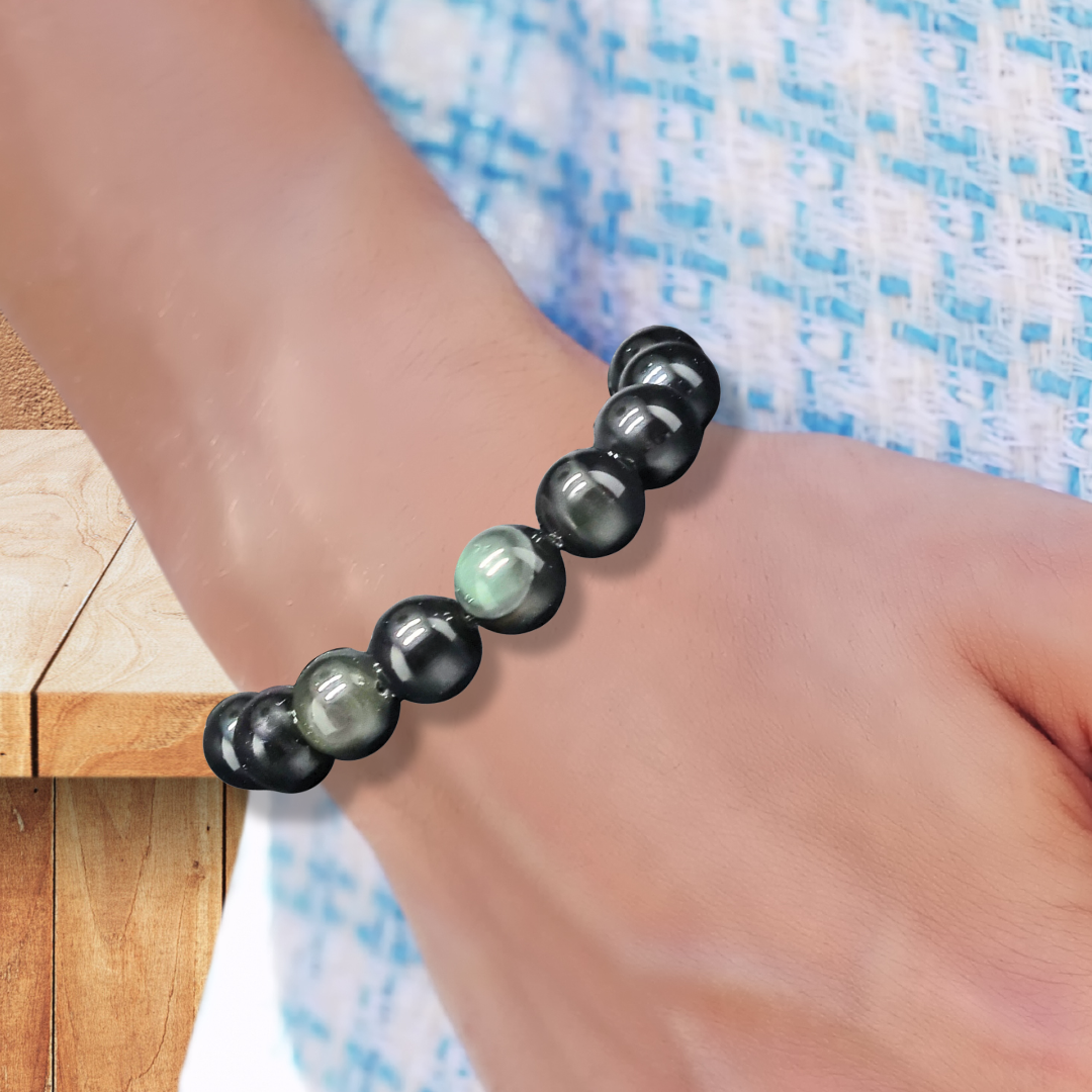 Bracelet en Obsidienne Œil Céleste 8mm