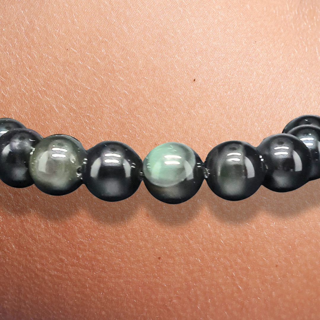 Bracelet en Obsidienne Œil Céleste 8mm