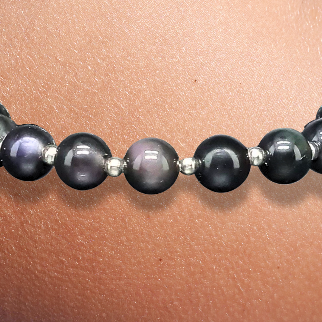 Bracelet en Obsidienne Œil Céleste 8mm