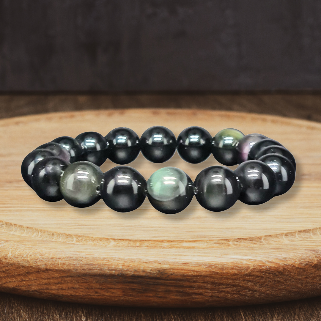 Bracelet en Obsidienne Œil Céleste 8mm