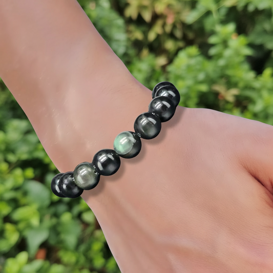 Bracelet en Obsidienne Œil Céleste 12mm