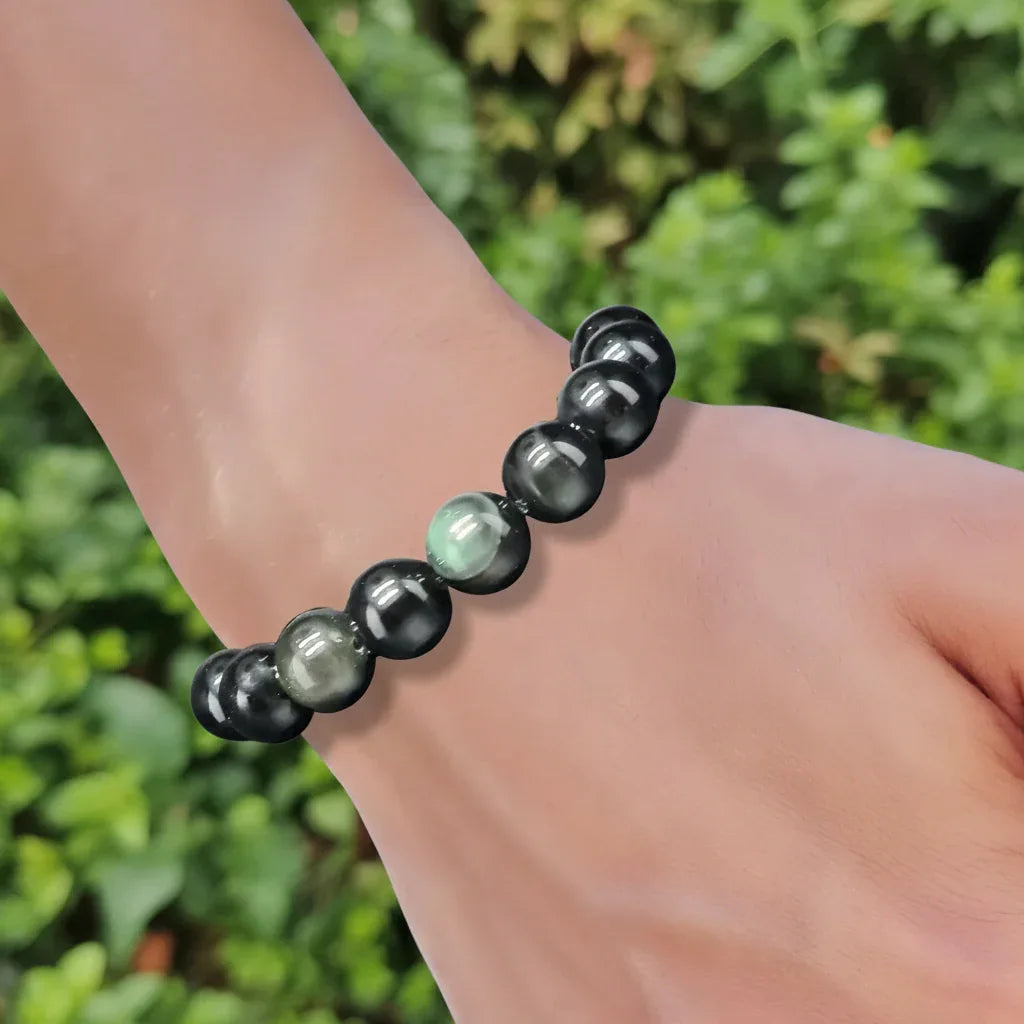 Bracelet en Obsidienne Œil Céleste 12mm