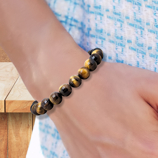 Bracelet en Œil de Tigre 8mm
