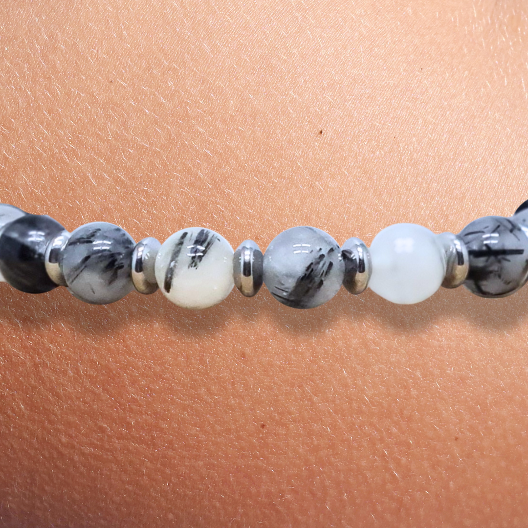 Bracelet en Quartz à Tourmaline noire