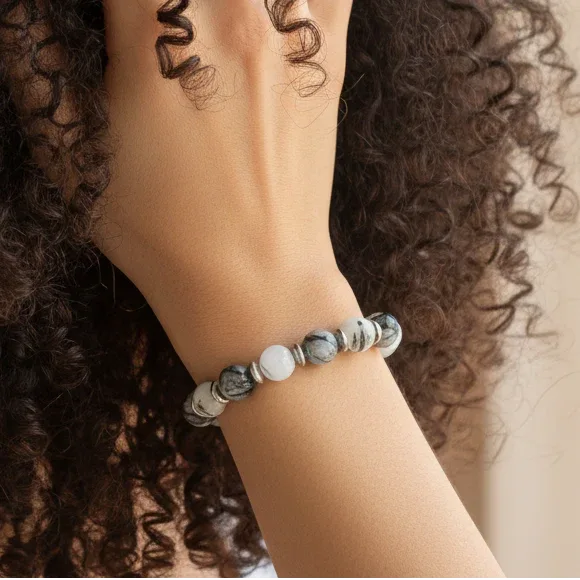 Bracelet en Quartz à Tourmaline noire