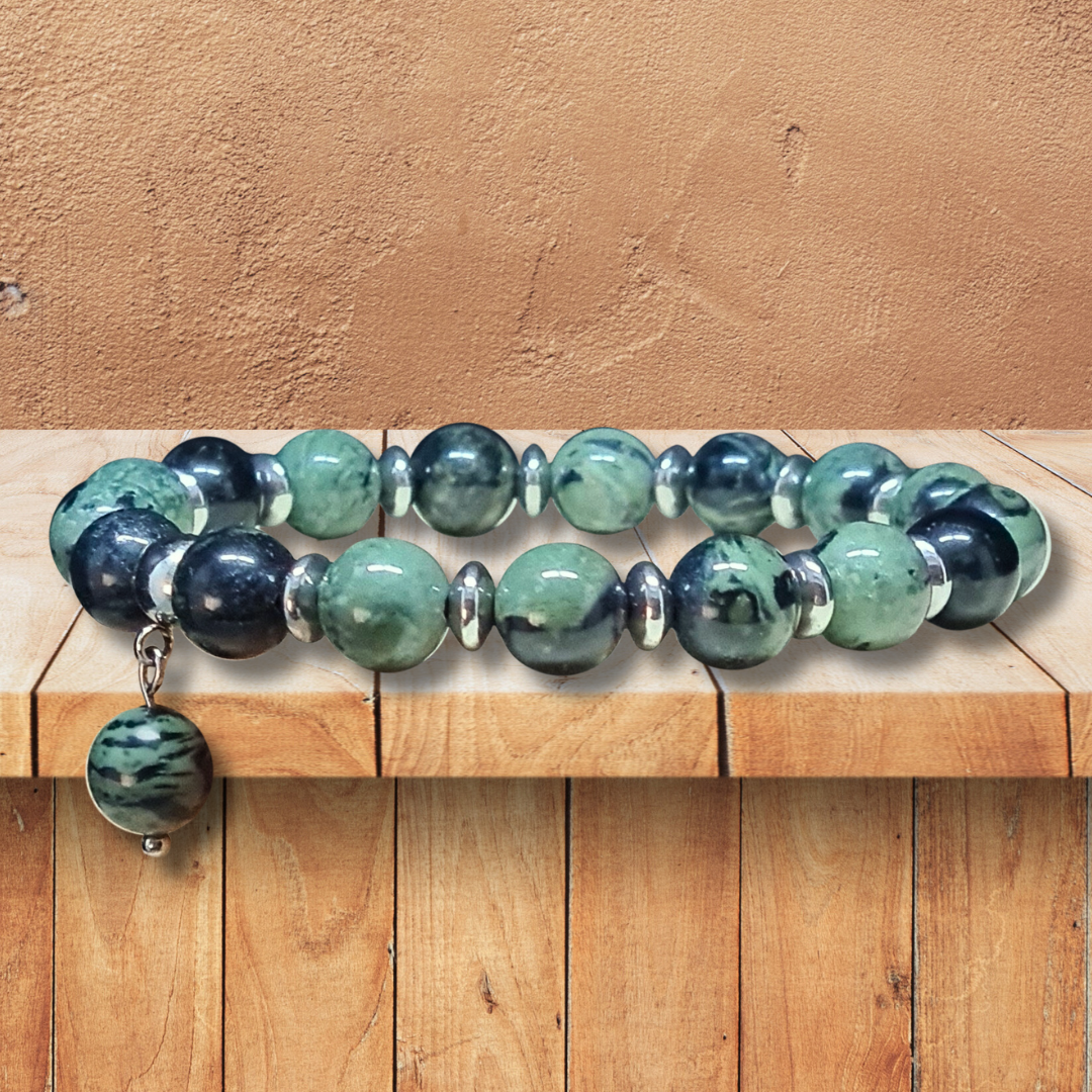 Bracelet en Rhyolite Kambaba - ENAE Minéraux