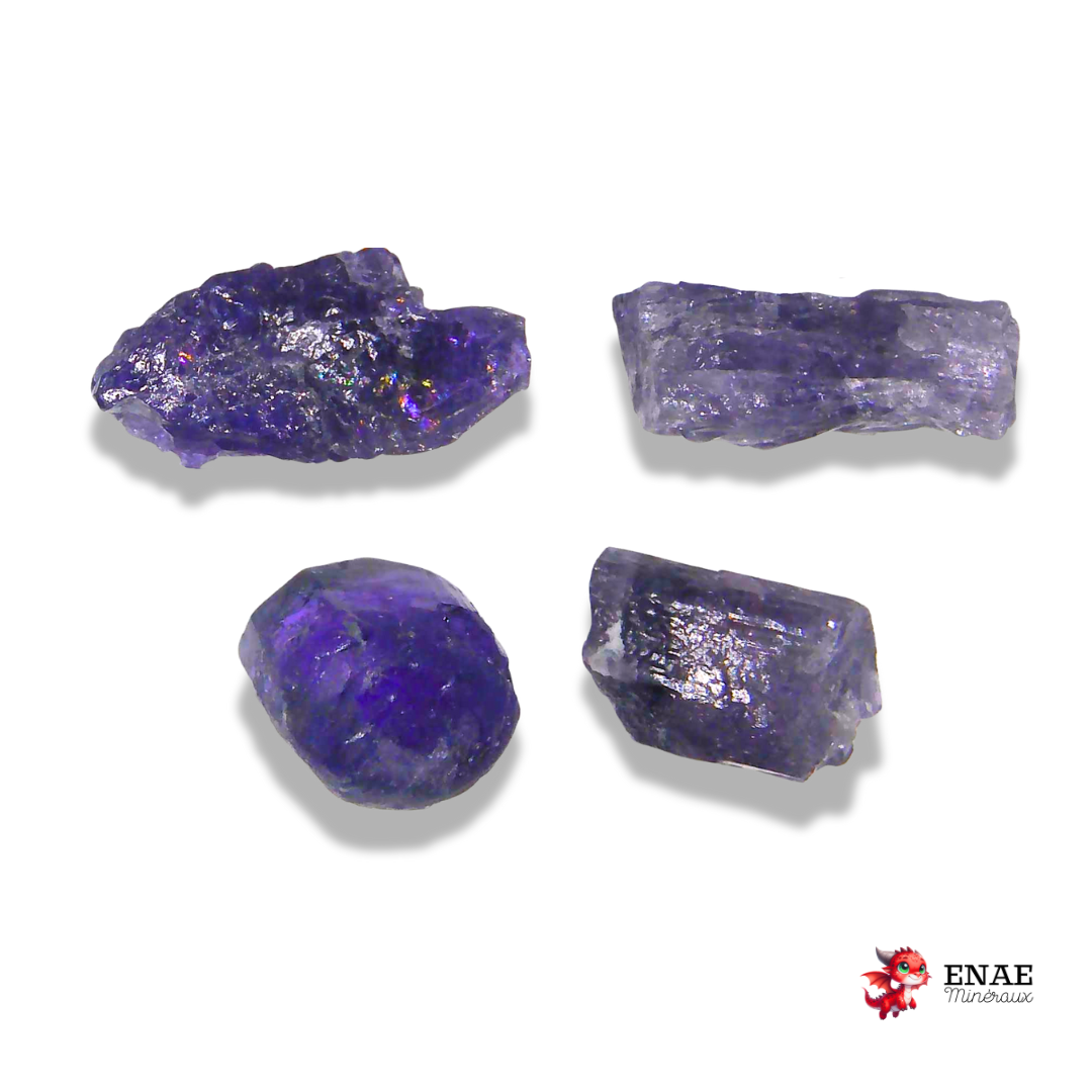 Lot de 4 Scapolite violettes brutes (MB567)