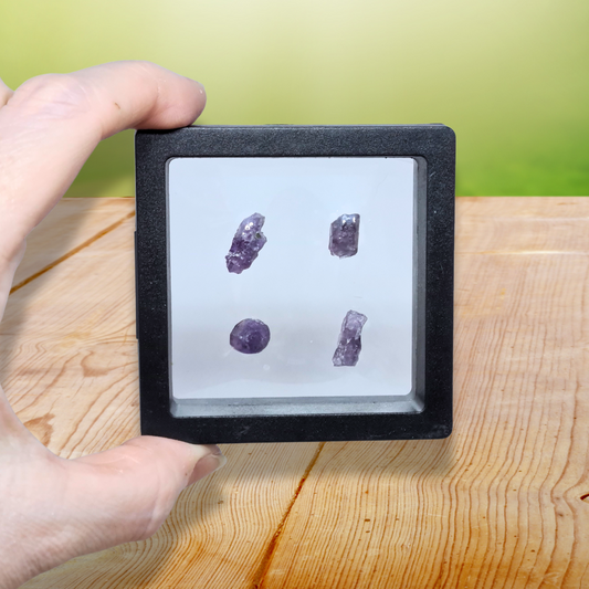 Lot de 4 Scapolite violettes brutes (MB567) - ENAE Minéraux