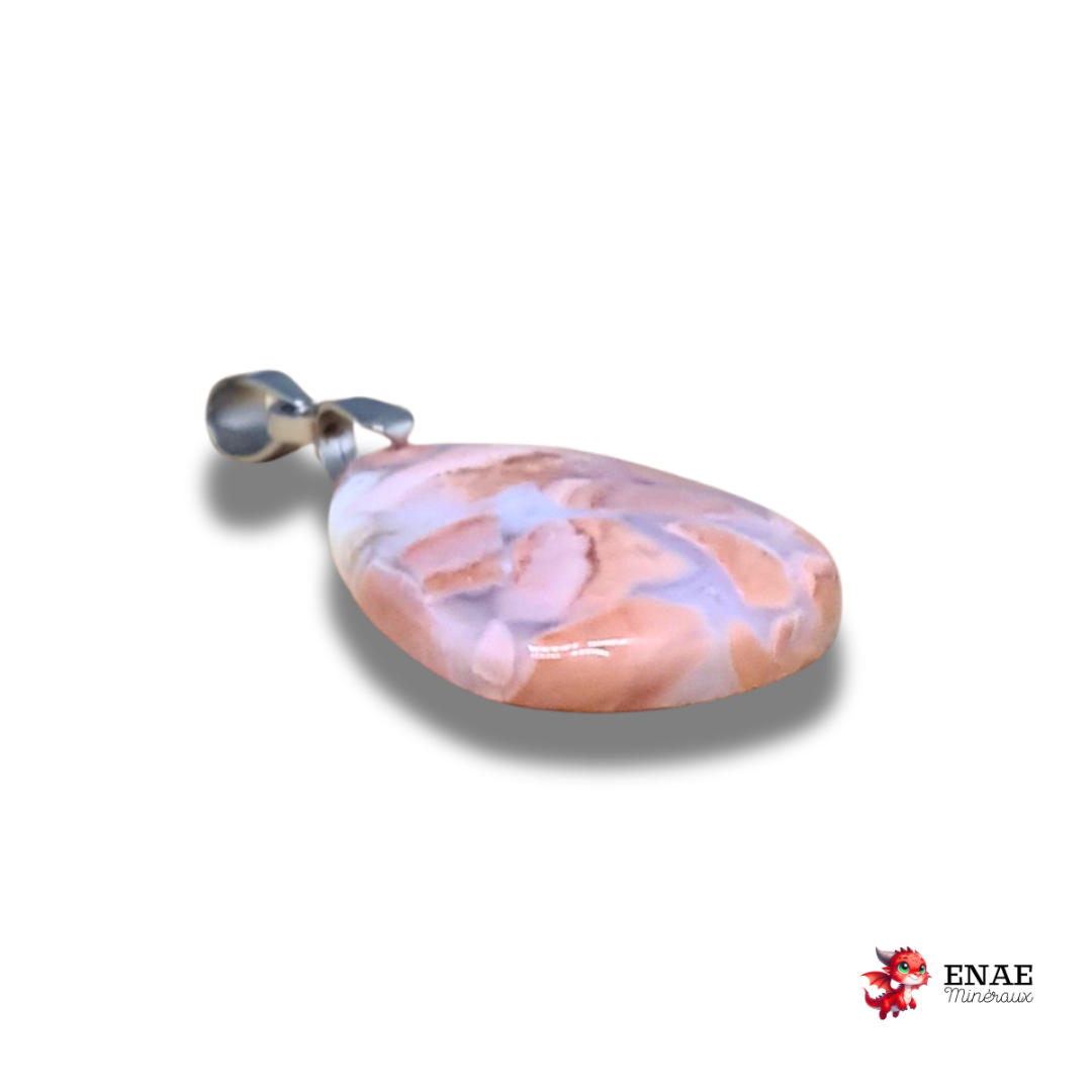 Pendentif en Agate Cotton Candy ou Rosetta (PE2052)