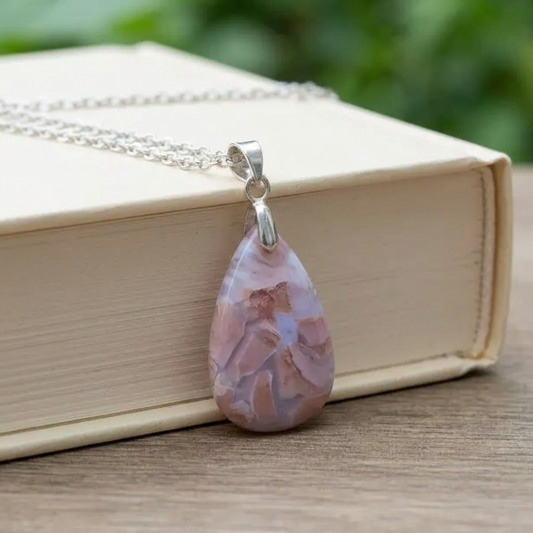 Pendentif en Agate Cotton Candy ou Rosetta (PE2052)