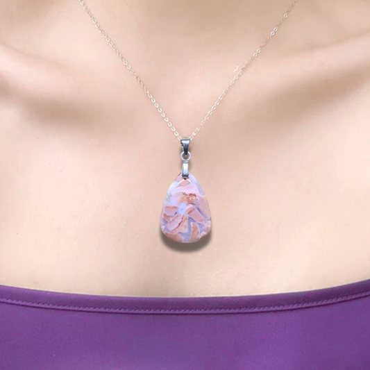 Pendentif en Agate Cotton Candy ou Rosetta (PE2052) - ENAE Minéraux