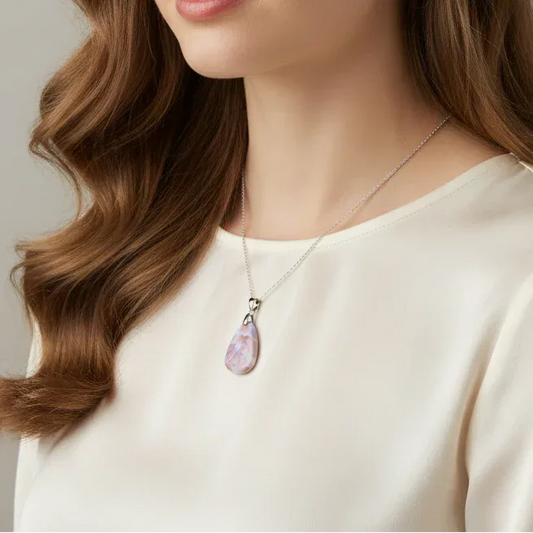 Pendentif en Agate Cotton Candy ou Rosetta (PE2052)