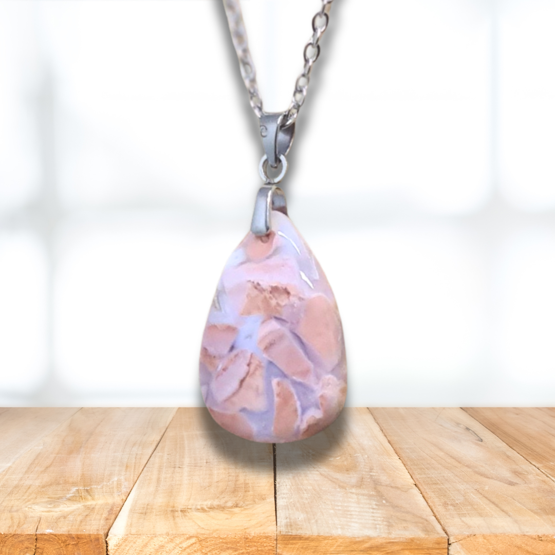 Pendentif en Agate Cotton Candy ou Rosetta (PE2052) - ENAE Minéraux