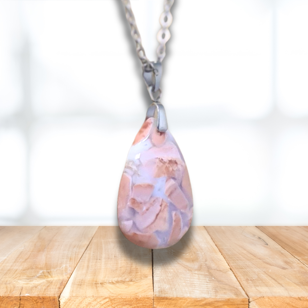 Pendentif en Agate Cotton Candy ou Rosetta (PE2052) - ENAE Minéraux
