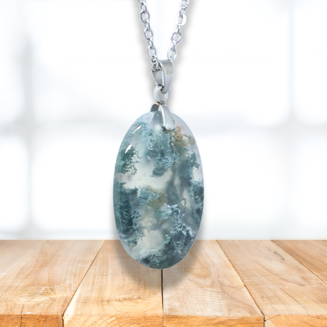 Pendentif en Agate mousse (PE2095)
