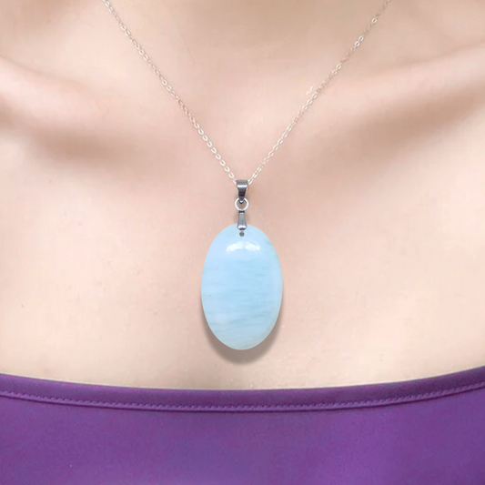 Pendentif en Aragonite bleue (PE2072) - ENAE Minéraux