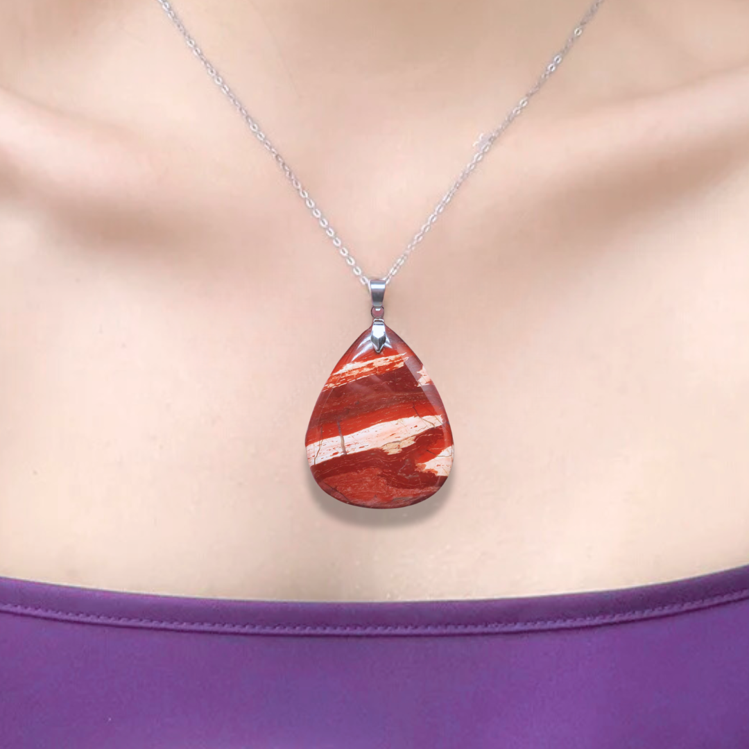Pendentif en Jaspe rouge (PE1422-2)