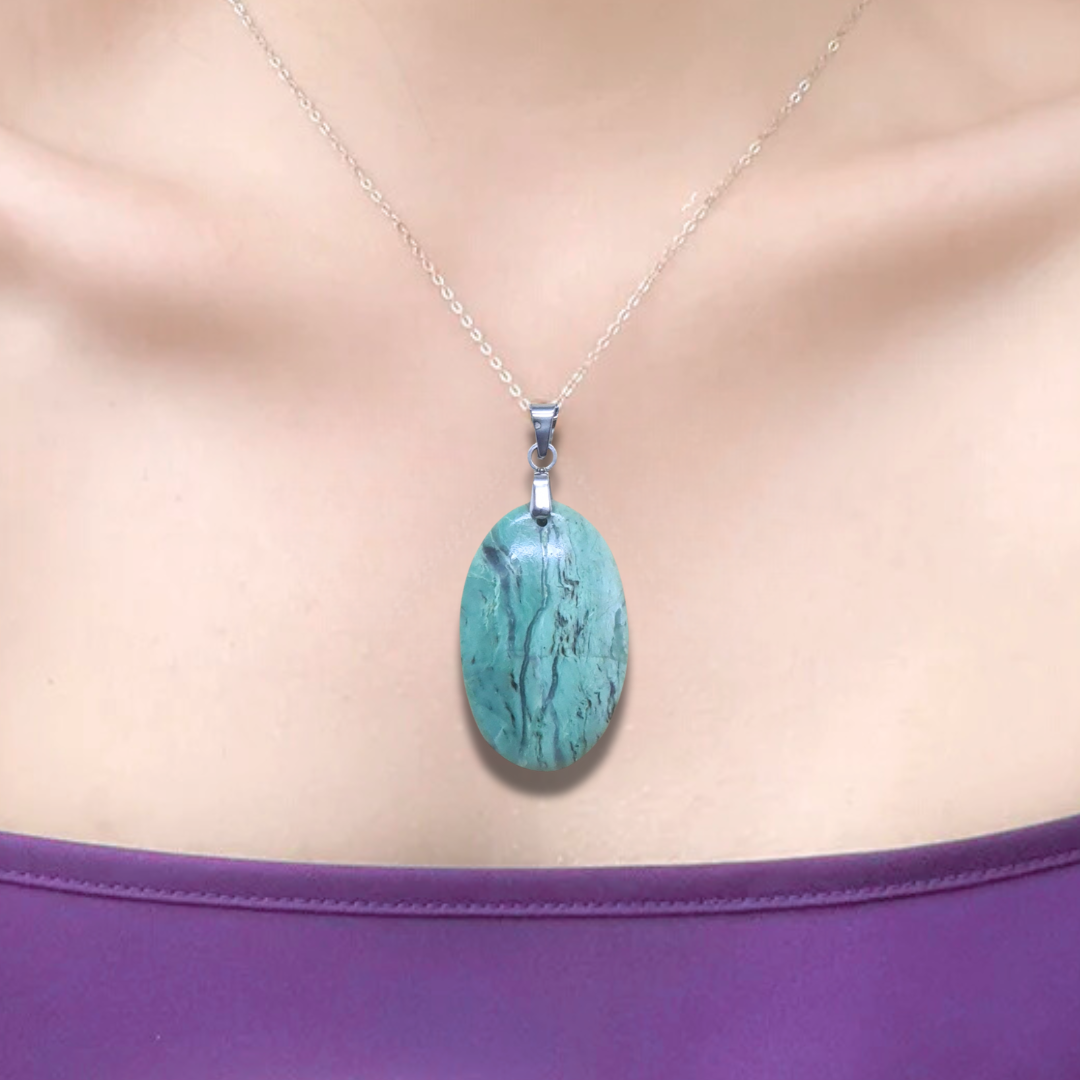 Pendentif en Larsonite (Jaspe) (PE2056) - ENAE Minéraux