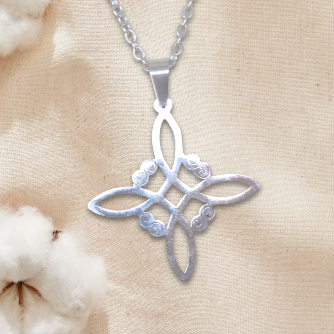 Pendentif Nœud de sorcière en acier inoxydable