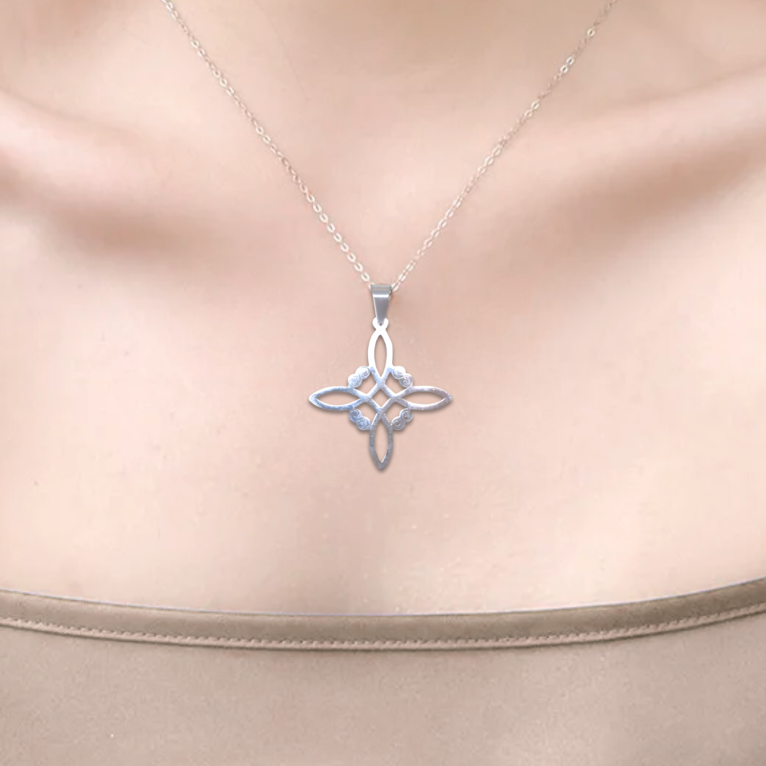 Pendentif Nœud de sorcière en acier inoxydable