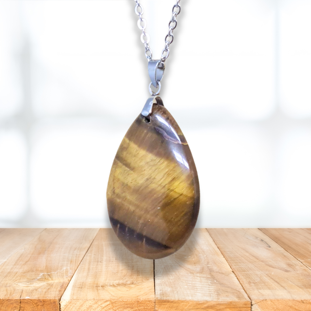 Pendentif biface en Œil de Tigre (PE2091) - ENAE Minéraux