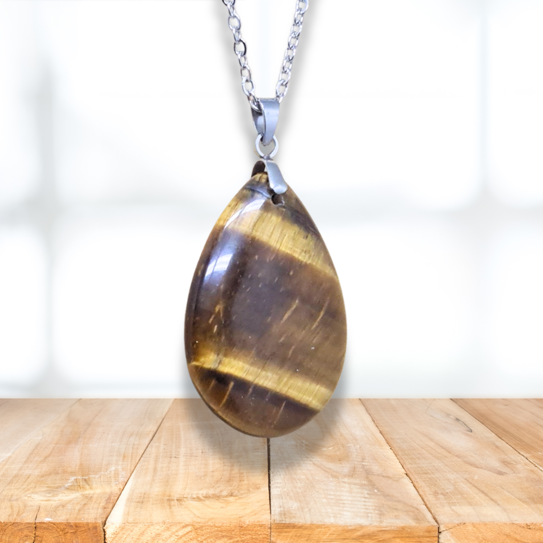 Pendentif biface en Œil de Tigre (PE2091) - ENAE Minéraux