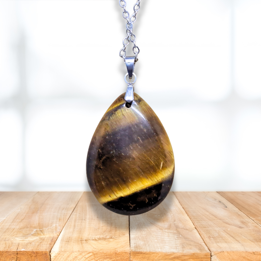 Pendentif biface en Œil de Tigre (PE2091) - ENAE Minéraux