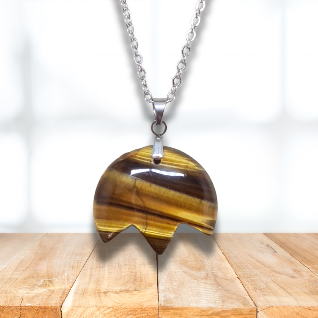 Pendentif tulipe en Œil de Tigre (PE1615-3)