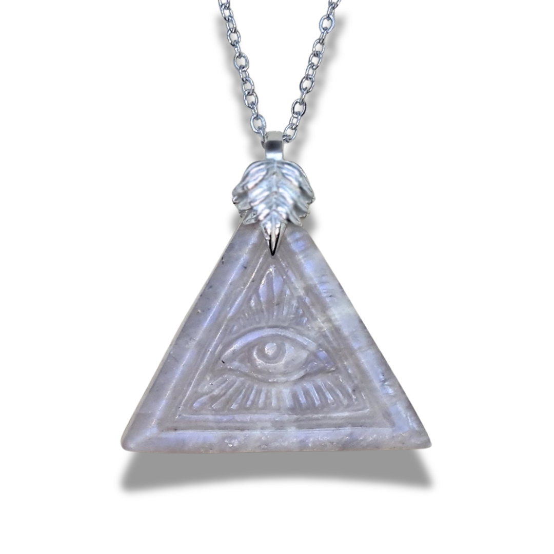 Pendentif Oeil de la Providence en Pierre de Lune (PE2015)
