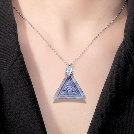 Pendentif Œil de la Providence en Pierre de Lune (PE2078) - ENAE Minéraux