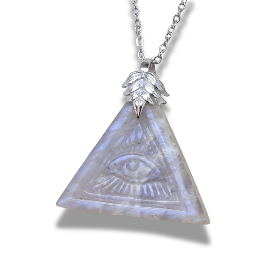 Pendentif Oeil de la Providence en Pierre de Lune (PE2015)