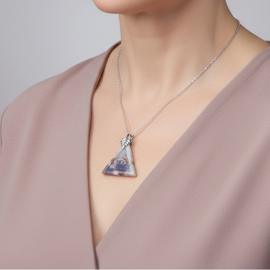 Pendentif Œil de la Providence en Pierre de Lune (PE2079) - ENAE Minéraux