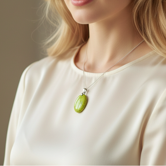 Pendentif en Opale verte (PE2059)